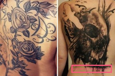 črna tattoo na hrbtu črna tattoo na hrbtu