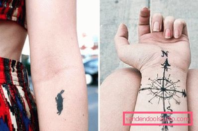 tattoo z kompasom in zajec tattoo z kompasom in zajec
