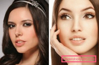 Make-up za rjave oči pri rjavih las žensk