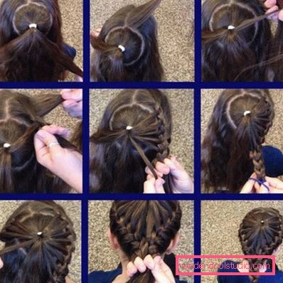 Hairstyle Košarica za dekleta in ženske - fotografija korak za korakom