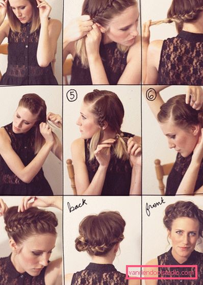 Hairstyle Košarica za dekleta in ženske - fotografija korak za korakom