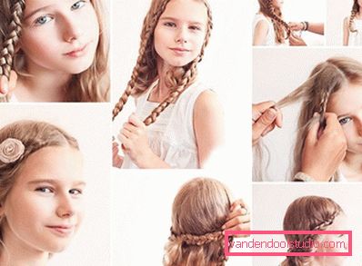Hairstyle Košarica za dekleta in ženske - fotografija korak za korakom