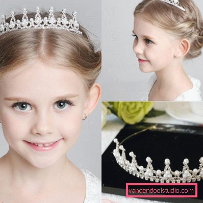 Pričeske s tiarico za dekleta - top 10 styling s krono
