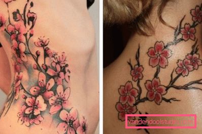 Tattoo na strani in na vratu dame Tattoo na strani in na vratu dame